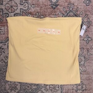 Old Navy Light Yellow Ribbed Tube Top